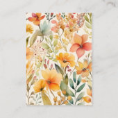 qr-Code Wasserfarbe Rosa Orangefarbene Wildblumen Begleitkarte (Rückseite)