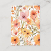 qr-Code Wasserfarbe Rosa Orangefarbene Wildblumen Begleitkarte (Rückseite)