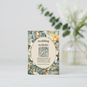 QR Code Wasserfarbe Weißer Lilie Jugendstil Hochze Begleitkarte (Stehend Vorderseite)