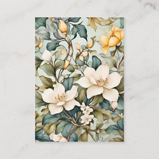 QR Code Wasserfarbe Weißer Lilie Jugendstil Hochze Begleitkarte (Rückseite)