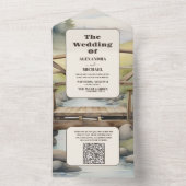 QR-Code Wasserfarbengebirge: Wiesen-Hochzeit All In One Einladung (Innen Boden)