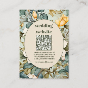 QR-Code Watercolor Weiße Lilie Art Nouveau Hochzei Begleitkarte