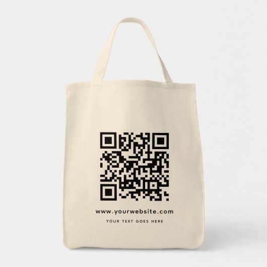 QR-Code Website-Adresse Hochladen Ihrer Logo-Vorla Tragetasche (Vorne)