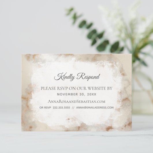 *~* QR-Code Website AR2 Wedding RSVP Begleitkarte (Stehend Vorderseite)