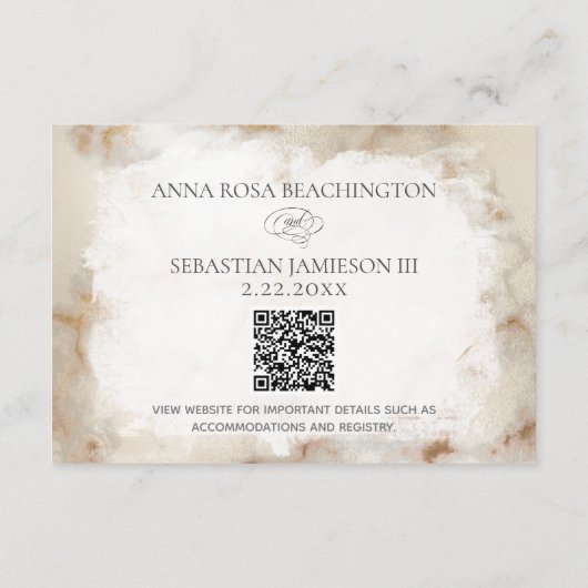 *~* QR-Code Website AR2 Wedding RSVP Begleitkarte (Rückseite)