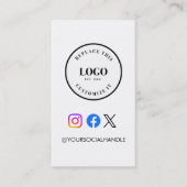 QR code website Custom logo Business Social Media  Visitenkarte (Vorderseite)