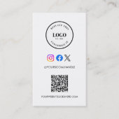 QR code website Custom logo Business Social Media  Visitenkarte (Vorderseite)