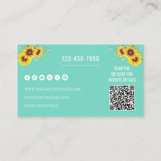 QR-Code-Website Dog Grooming Visitenkarte (Rückseite)