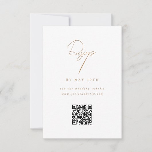 QR Code Website Elegantes Minimalistisches Script  RSVP Karte (Vorderseite)