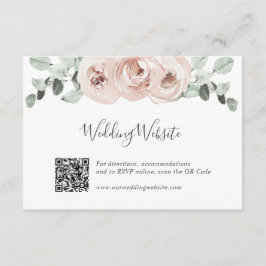 QR-Code-Website Floral Greenery Dusty Rose Wedding Begleitkarte