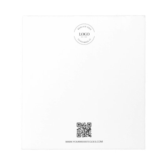 QR CODE-Website für einfaches Business-Logo Notizblock (Vorderseite)