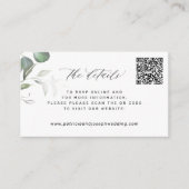 QR CODE Website für elegante Eukalyptus Hochzeit Begleitkarte (Vorderseite)