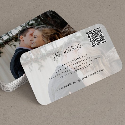 QR-CODE-Website für Hochzeiten - Mindestangaben zu Begleitkarte