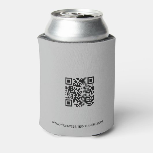 QR-Code-Website für Unternehmen Grau, benutzerdefi Dosenkühler (Kanne Rückseite)