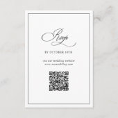 QR Code Website Klassischer RSVP für Schwarz und W Begleitkarte (Vorderseite)