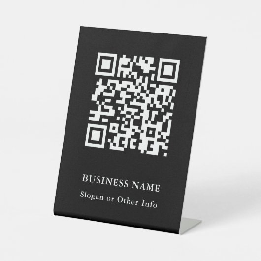 QR-Code-Website Link Black Modern Business Sockelschild (Vorderseite)
