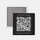 QR Code Website Link Black Simple Business Magnet (Vorderseite/Rückseite)