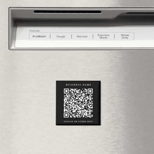 QR Code Website Link Black Simple Business Magnet (In Situ (Geschirrspüler))