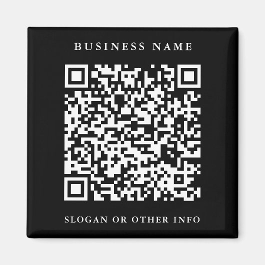 QR Code Website Link Black Simple Business Magnet (Vorne)