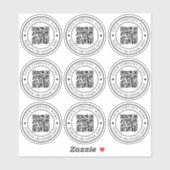 QR Code Website Link Circle Business Custom Clear Aufkleber (Blatt)