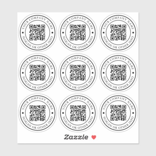 QR Code Website Link Circle Business Custom Clear Aufkleber (Blatt)