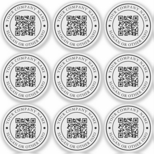 QR Code Website Link Circle Business Custom Clear Aufkleber (Vorderseite)