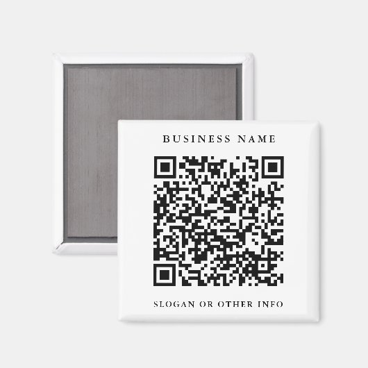 QR Code Website Link Schwarz & Weiß Business Magnet (Vorderseite/Rückseite)