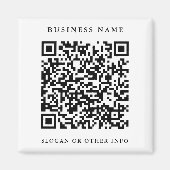 QR Code Website Link Schwarz & Weiß Business Magnet (Vorne)