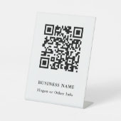 QR Code Website Link Schwarz & Weiß Modernes Unter Sockelschild (Vorderseite)