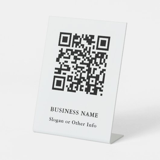 QR Code Website Link Schwarz & Weiß Modernes Unter Sockelschild (Vorderseite)