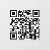 QR-Code-Website-Link Weißes Skript Einfache Geschä Fensteraufkleber (Blatt)