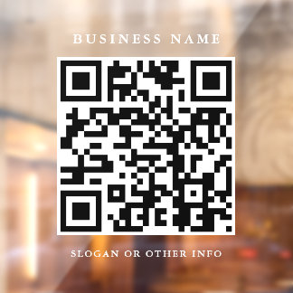 QR Code Website Link Weißes Skript Einfaches Busin Fensteraufkleber
