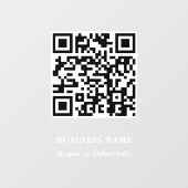 QR Code Website Link White Script Business Fensteraufkleber (Blatt)