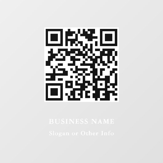 QR Code Website Link White Script Business Fensteraufkleber (Blatt)
