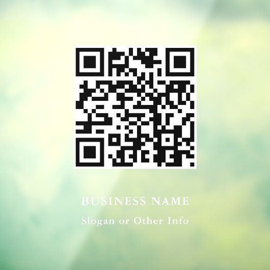 QR Code Website Link White Script Business Fensteraufkleber (Blatt 3)