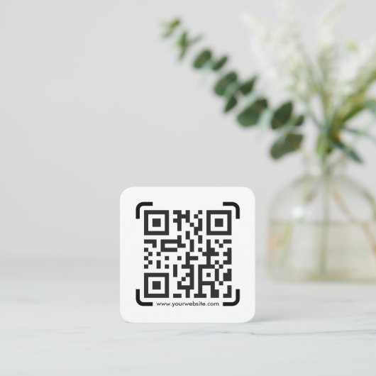 QR-Code-Website-Logo für Business Scan - einfach Quadratische Visitenkarte (Stehend Vorderseite)