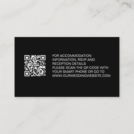 QR-Code-Website Minimalistische Hochzeitsdetails K Begleitkarte (Rückseite)