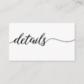 QR-Code-Website Minimalistische Hochzeitsdetails K Begleitkarte (Vorderseite)