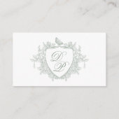 QR-Code-Website-Monogramm Salbeigrün Hochzeit Begleitkarte (Rückseite)
