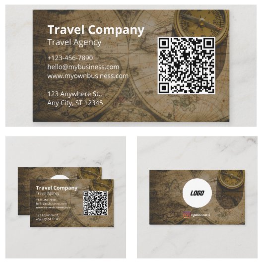 QR-Code-Website Reiseagentur Visitenkarte