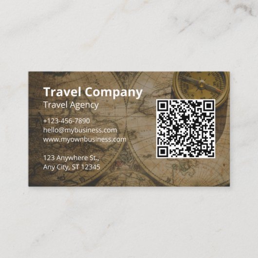 QR Code Website Reisebüro Visitenkarte (Vorderseite)