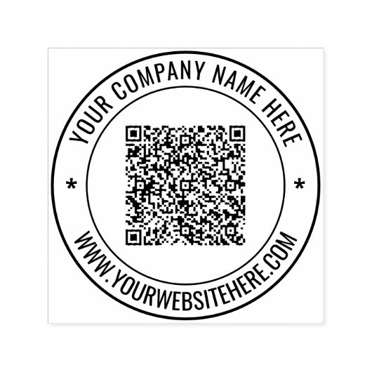 QR-Code-Website Runde selbstfärbende Briefmarke Permastempel (Design)
