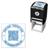 QR-Code-Website Runde selbstfärbende Briefmarke Permastempel (Beispiel)