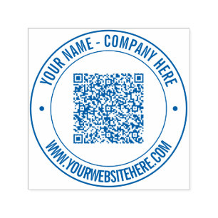 QR-Code-Website Runde selbstfärbende Briefmarke Permastempel