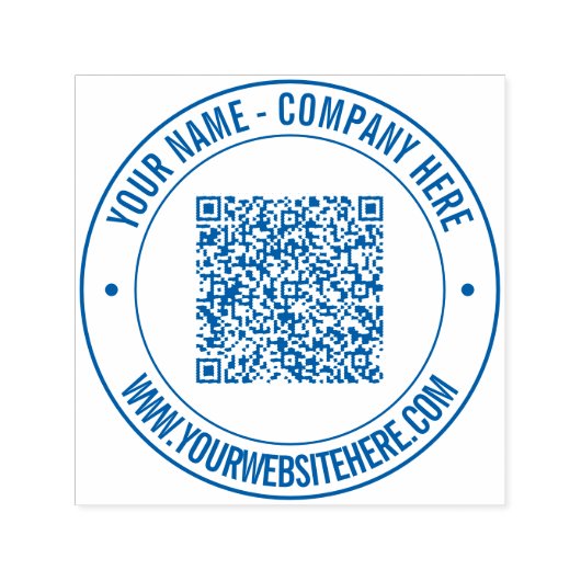 QR-Code-Website Runde selbstfärbende Briefmarke Permastempel (Design)