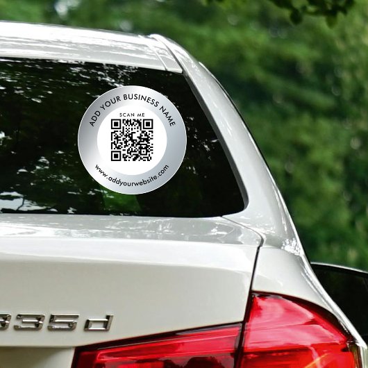 QR-Code-Website Silver Car Window Decal Aufkleber