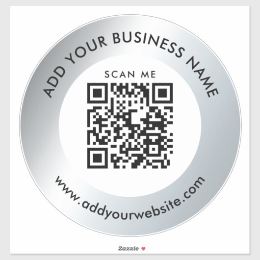 QR-Code-Website Silver Car Window Decal Aufkleber (Blatt)