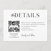 QR CODE-Website-Umschließungskarte für Hochzeiten Begleitkarte (Vorderseite)