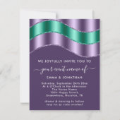 QR Code Wedding Brautparty Lila Emerald (Vorderseite)