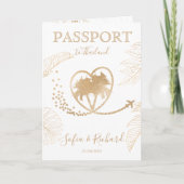 QR Code Wedding Destination Passport Weltkarte Einladung (Vorderseite)